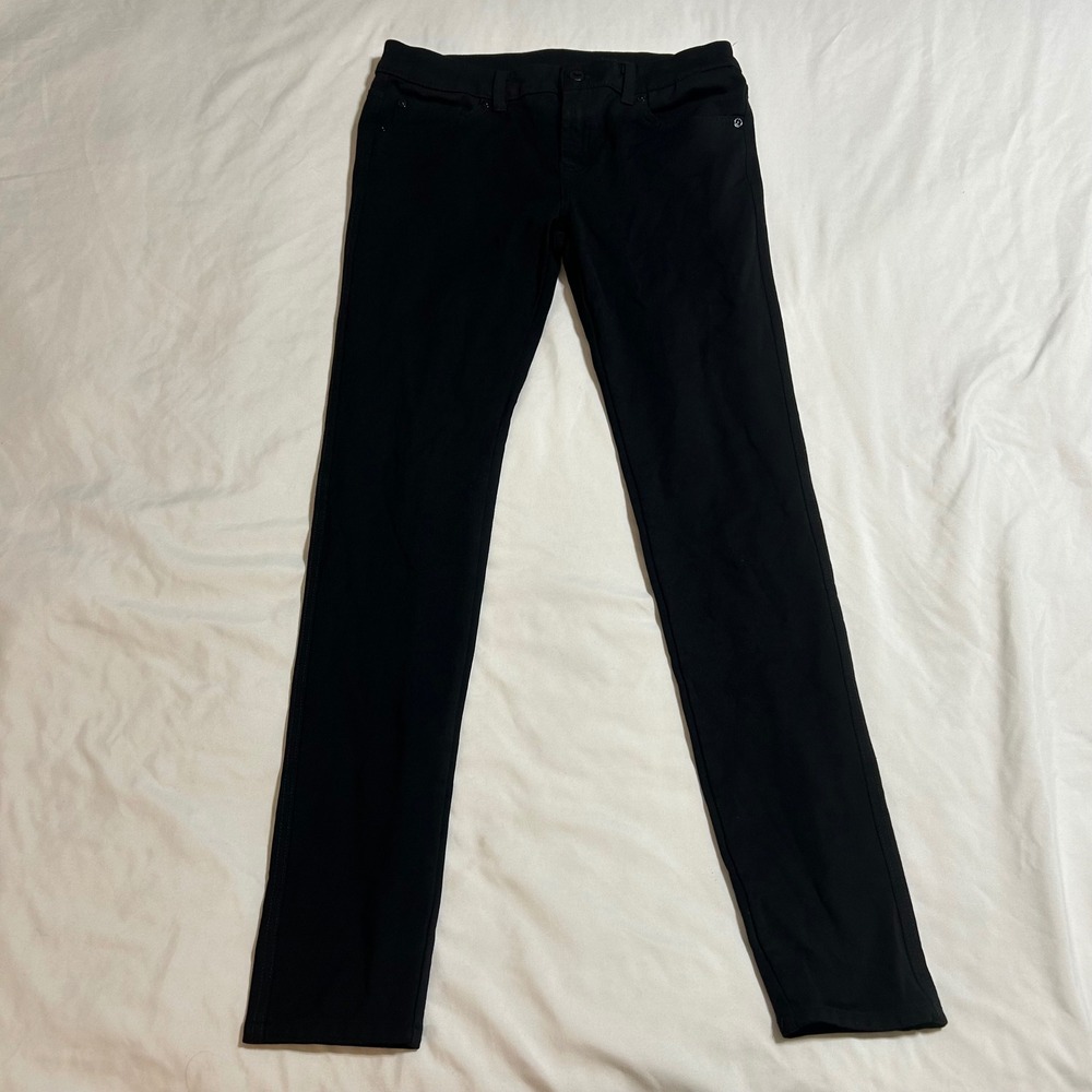 7 For All Mankind Girls Black Skinny Stretch Pants Size 14 Cotton Rayon Blend